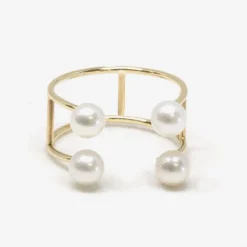 Poppy Finch 14Ct Yellow Gold Double Baby Pearl Ring^The Alkemistry Outlet