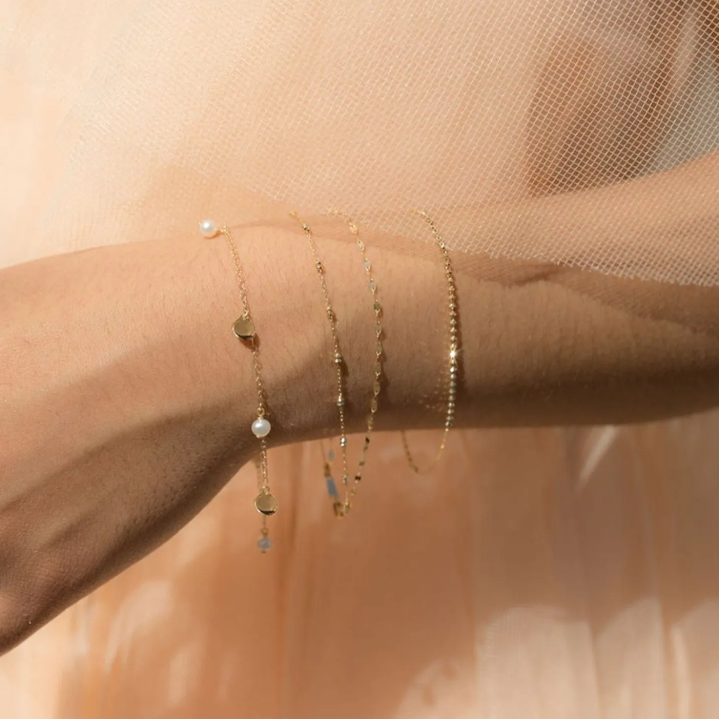 Poppy Finch 14Ct Yellow Gold And Pearl Confetti Station Bracelet^The Alkemistry Sale