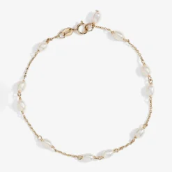 Poppy Finch 14Ct Yellow Gold Keshi Pearl Spaced Bracelet^The Alkemistry Fashion