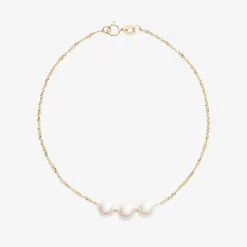 Poppy Finch 14Ct Yellow Gold Triple Pearl Bracelet^The Alkemistry Hot