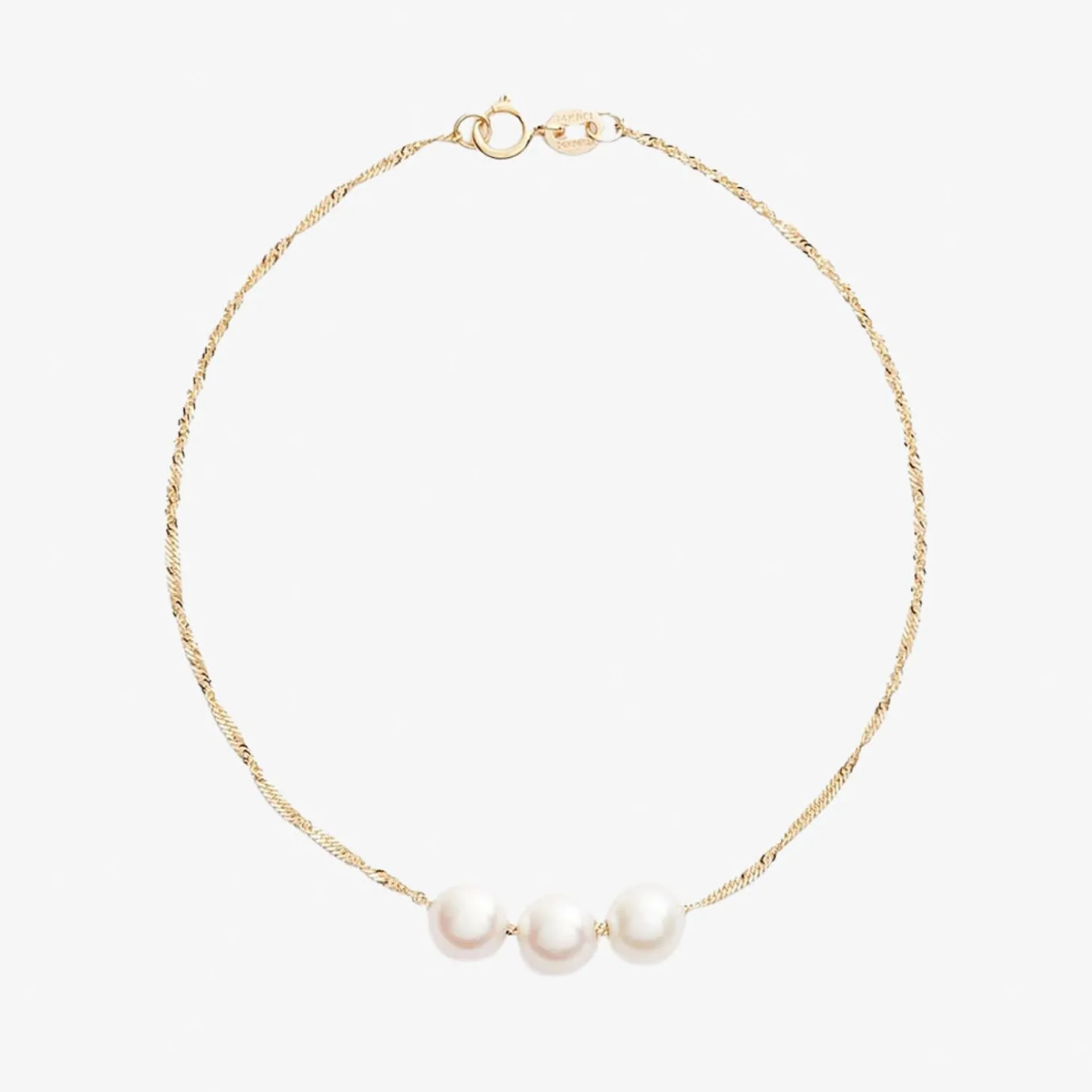 Poppy Finch 14Ct Yellow Gold Triple Pearl Bracelet^The Alkemistry Hot