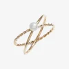 Poppy Finch 14Ct Yellow Gold Pearl Skinny Criss Cross Ring^The Alkemistry Discount