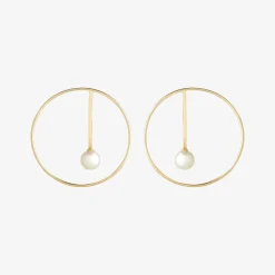 Ruifier 18Ct Yellow Gold Astra New Moon Sphere Akoya Pearl Earrings (Pair)^The Alkemistry Shop