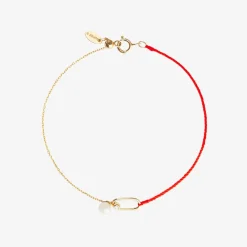 Ruifier 18Ct Yellow Gold Astra Moonlight Pearl And Diamond Red Cord And Chain Bracelet^The Alkemistry Cheap