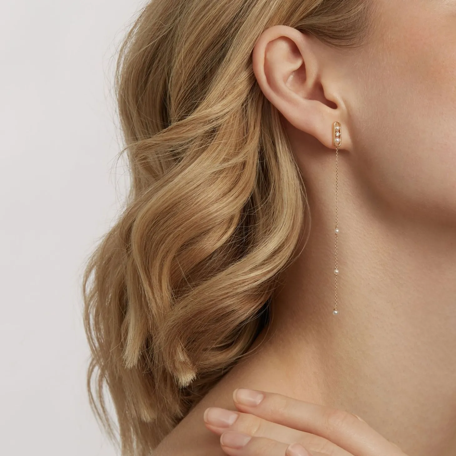Ruifier 18Ct Yellow Gold Morning Dew Pearl And Diamond Drop Chain Earrings (Pair)^The Alkemistry Discount