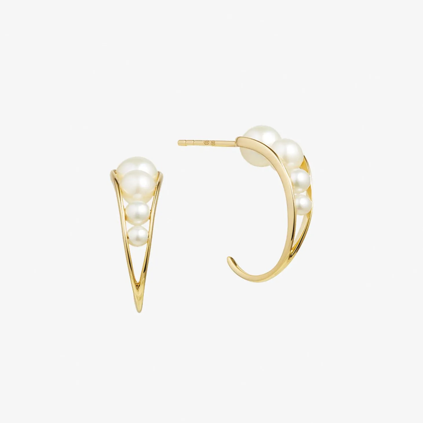 Ruifier 18Ct Yellow Gold Morning Dew 8 Pearl Droplet Earrings (Pair)^The Alkemistry Sale