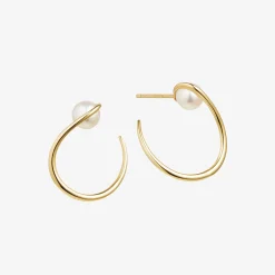 Ruifier 18Ct Yellow Gold Morning Dew Akoya Pearl Hoop Earrings (Pair)^The Alkemistry Store