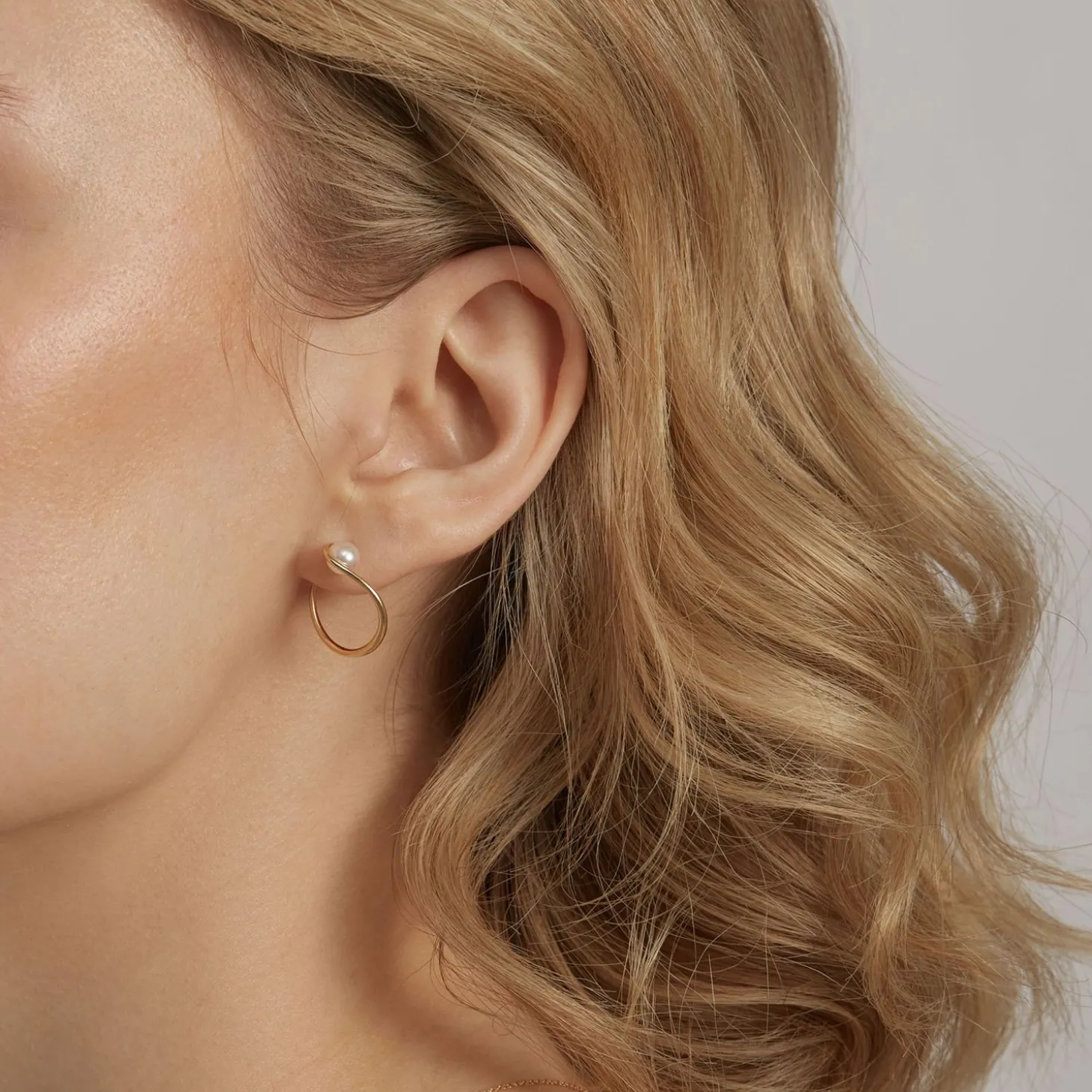 Ruifier 18Ct Yellow Gold Morning Dew Akoya Pearl Hoop Earrings (Pair)^The Alkemistry Store