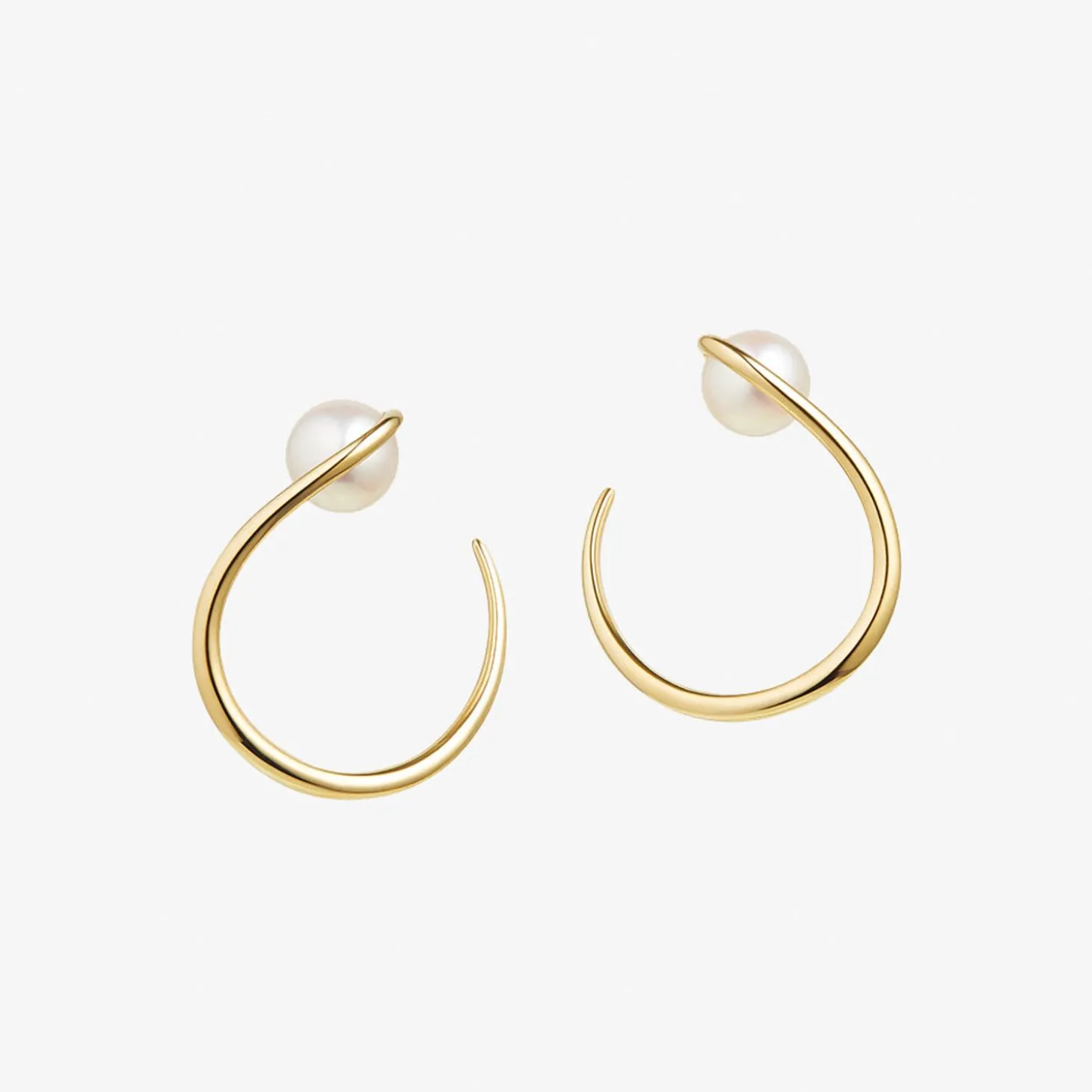 Ruifier 18Ct Yellow Gold Morning Dew Akoya Pearl Hoop Earrings (Pair)^The Alkemistry Store