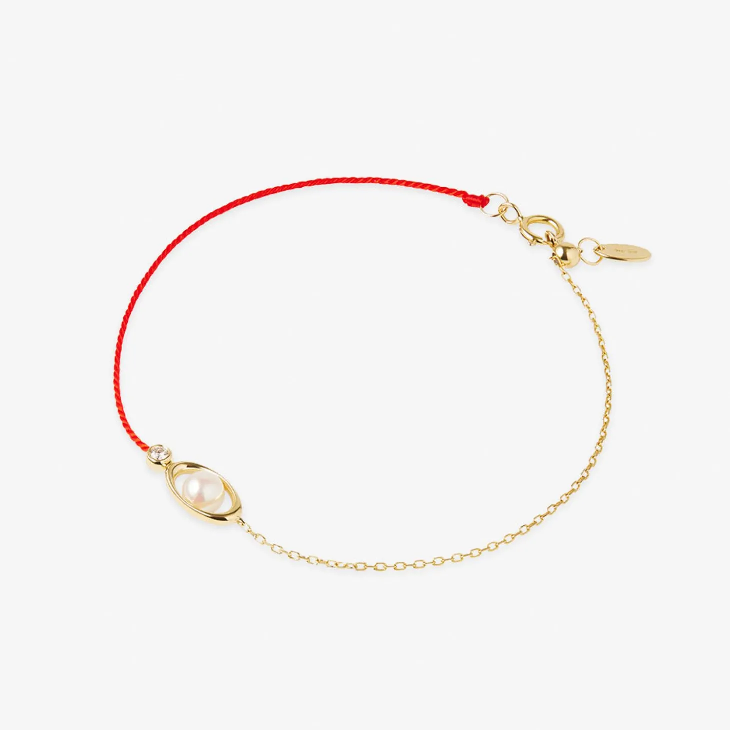 Ruifier 18Ct Yellow Gold Morning Dew Akoya Pearl And Diamond Red Thread And Chain Bracelet^The Alkemistry Flash Sale