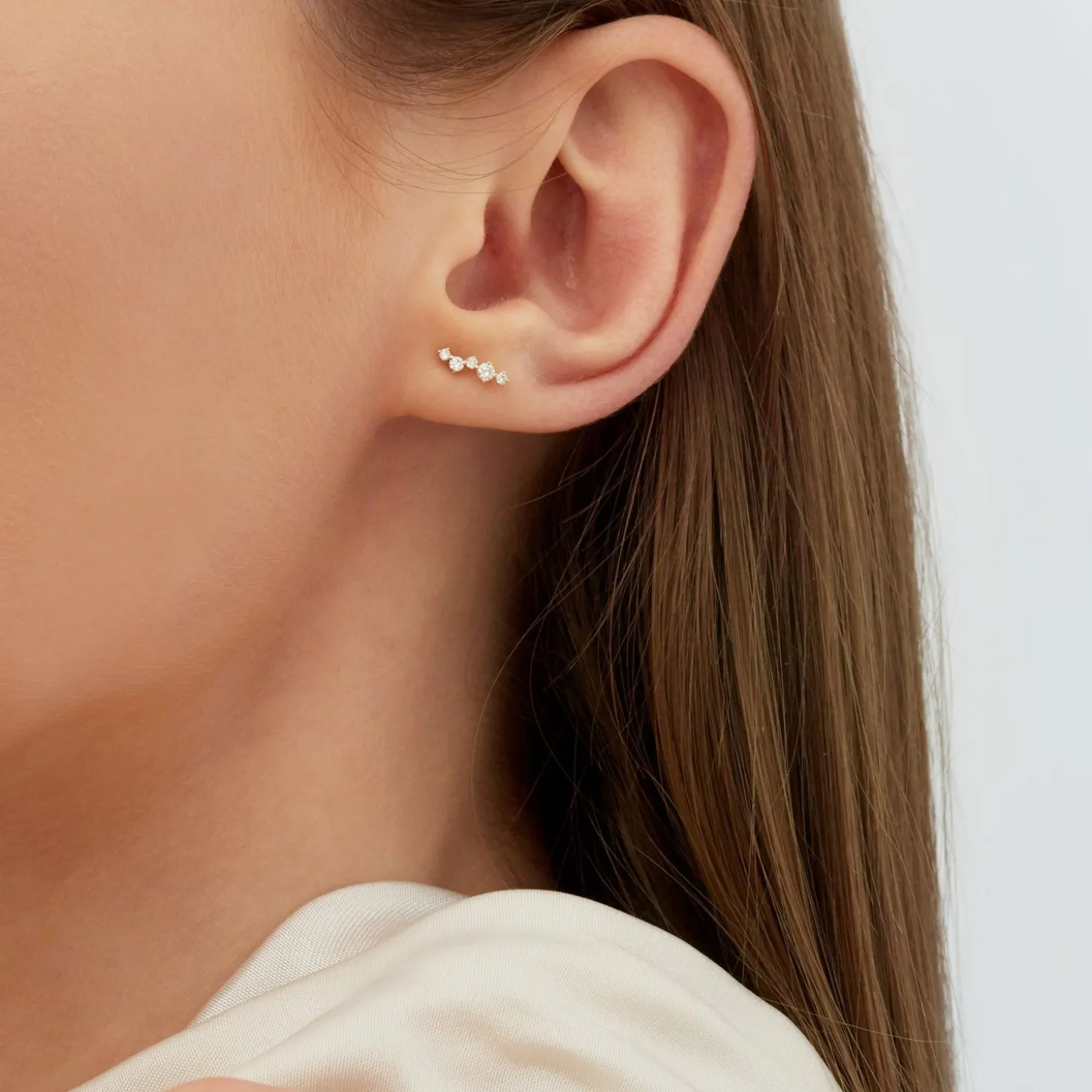 Ruifier 18Ct Yellow Gold Scintilla Alpha Ray 5 Diamond Stud Earring (Single)^The Alkemistry Outlet