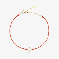 Ruifier 18Ct Yellow Gold Scintilla Polaris Diamond Red Cord Bracelet^The Alkemistry Online