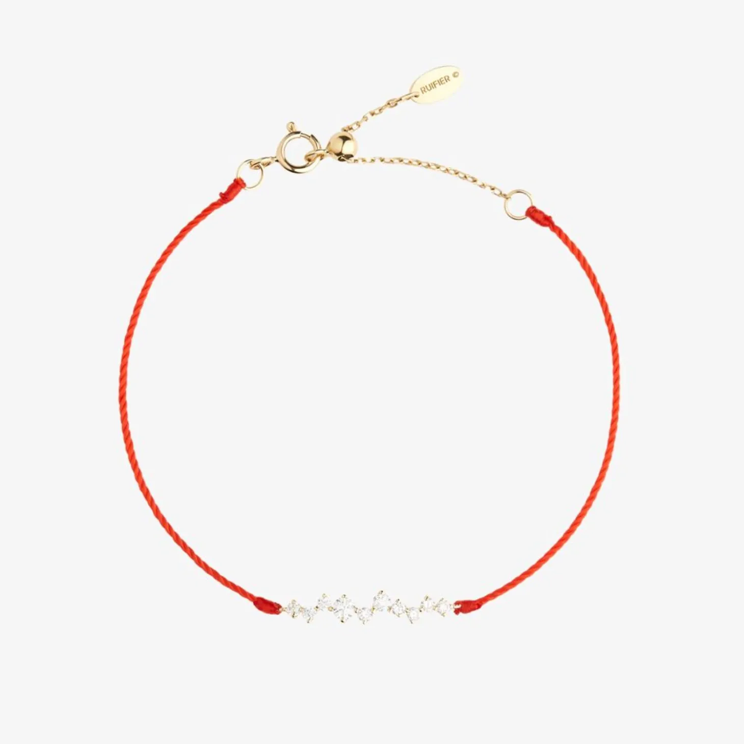 Ruifier 18Ct Yellow Gold Scintilla Deca Ray 10 Diamond Red Cord Bracelet^The Alkemistry Discount