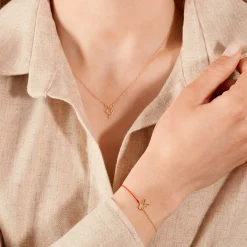 Ruifier 18Ct Yellow Gold Scintilla Rabbit Red Cord And Chain Bracelet^The Alkemistry New
