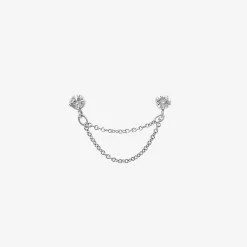 Suncatcher - 18Ct Gold, Double Diamond Chain Earring (Single)^The Alkemistry Outlet