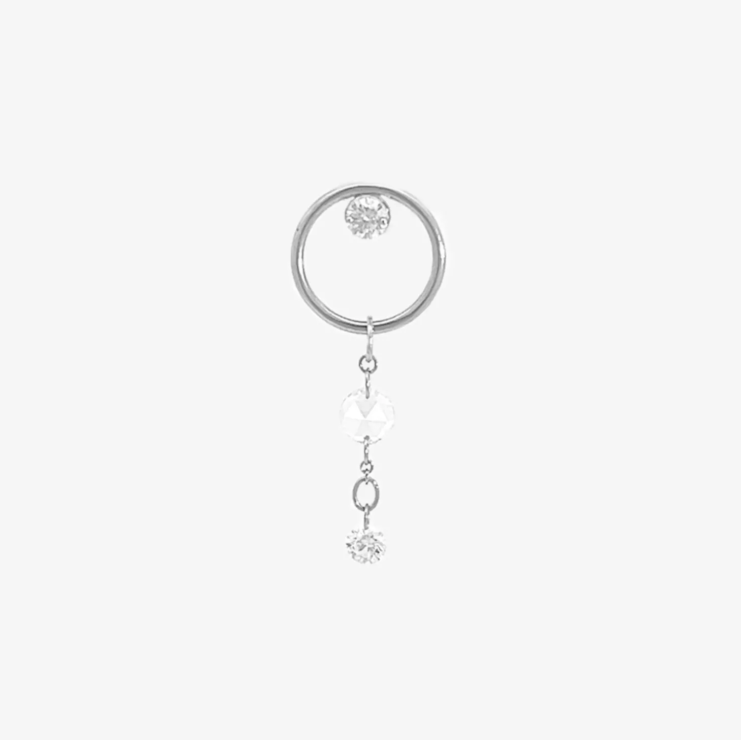 Suncatcher - 18Ct Gold, Double Diamond Drop Earring (Single)^The Alkemistry Sale