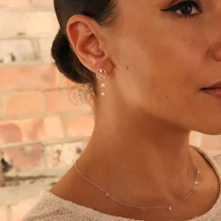 Suncatcher - 18Ct Gold, Double Diamond Drop Earring (Single)^The Alkemistry Sale