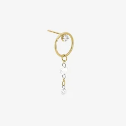 Suncatcher - 18Ct Gold, Double Diamond Drop Earring (Single)^The Alkemistry Best