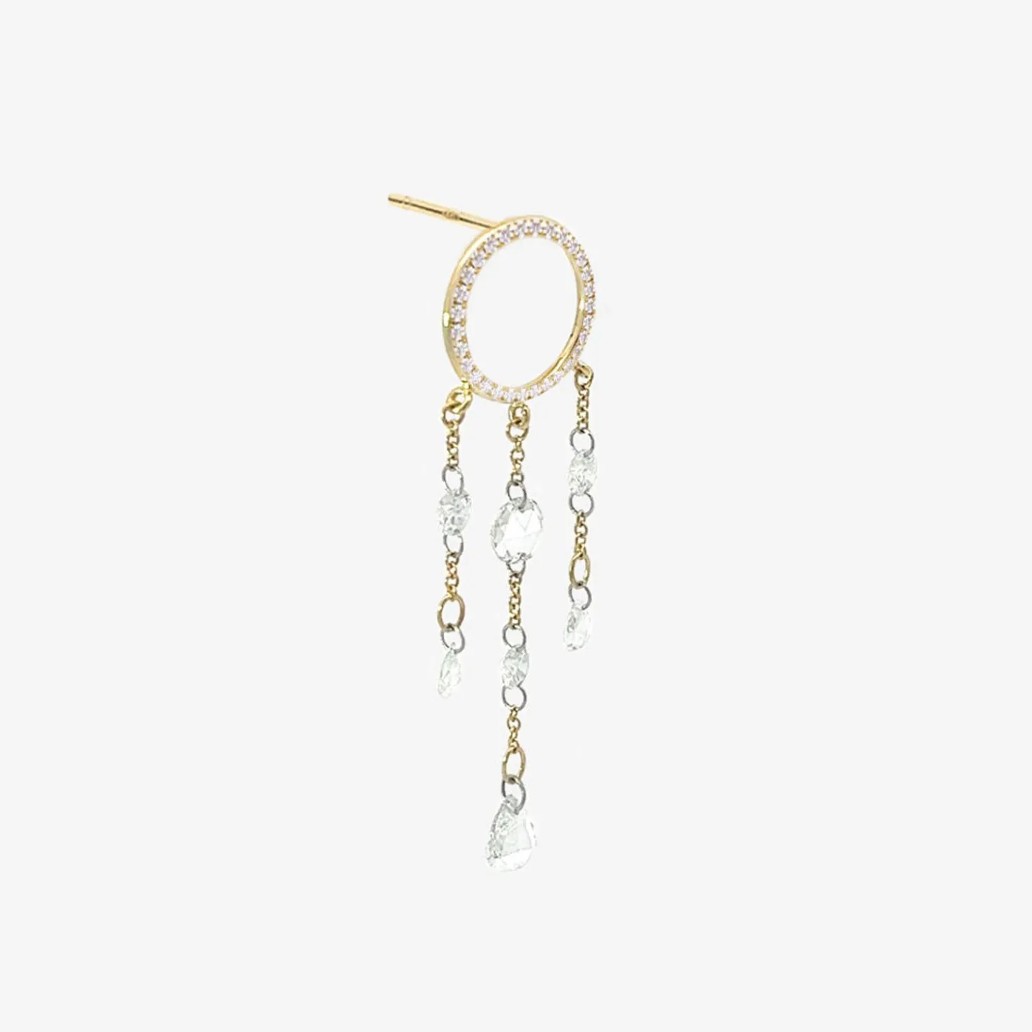Suncatcher - 18Ct Gold, Large Diamond Pave Chandelier Earring (Single)^The Alkemistry Sale