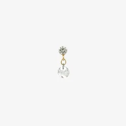 Suncatcher - 18Ct Gold, Rose Cut Diamond Drop Earring (Single)^The Alkemistry New