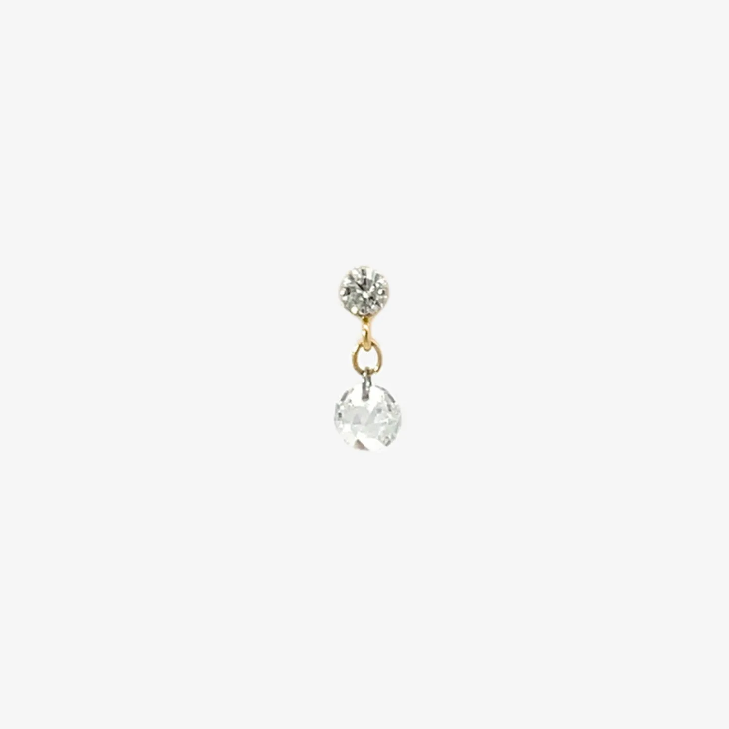 Suncatcher - 18Ct Gold, Rose Cut Diamond Drop Earring (Single)^The Alkemistry New