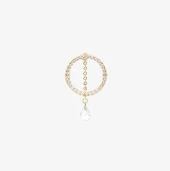 Suncatcher - 18Ct Gold, Rose Cut Diamond Pave Circle Earring (Single)^The Alkemistry Discount