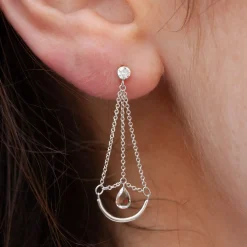Suncatcher - 18Ct Gold, Rose Cut Diamond Pendulum Earring (Single)^The Alkemistry Outlet