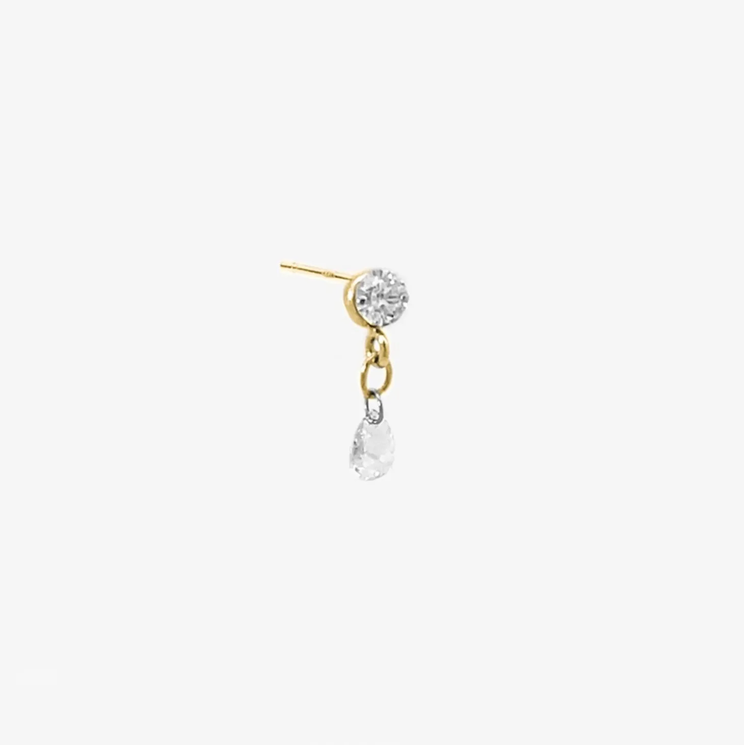 Suncatcher - 18Ct Gold, Rose Cut Diamond Drop Earring (Single)^The Alkemistry Flash Sale