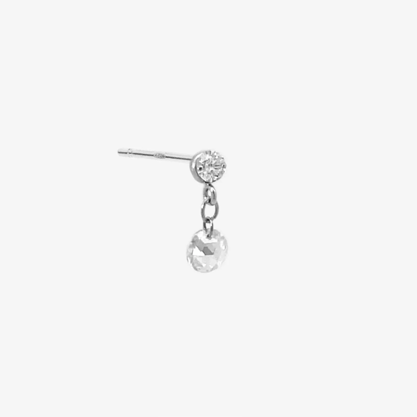 Suncatcher - 18Ct Gold, Rose Cut Diamond Drop Earring (Single)^The Alkemistry Sale