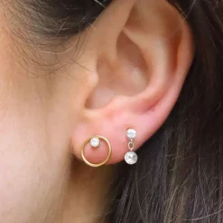 Suncatcher - 18Ct Gold, Rose Cut Diamond Drop Earring (Single)^The Alkemistry Sale