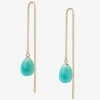 Vianna - 18Ct Gold, Large Turquoise Threader Earrings (Pair)^The Alkemistry Cheap