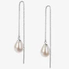 Vianna - 18Ct Gold, Large White Pearl Threader Earrings (Pair)^The Alkemistry Hot
