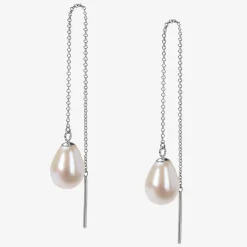 Vianna - 18Ct Gold, Large White Pearl Threader Earrings (Pair)^The Alkemistry Hot