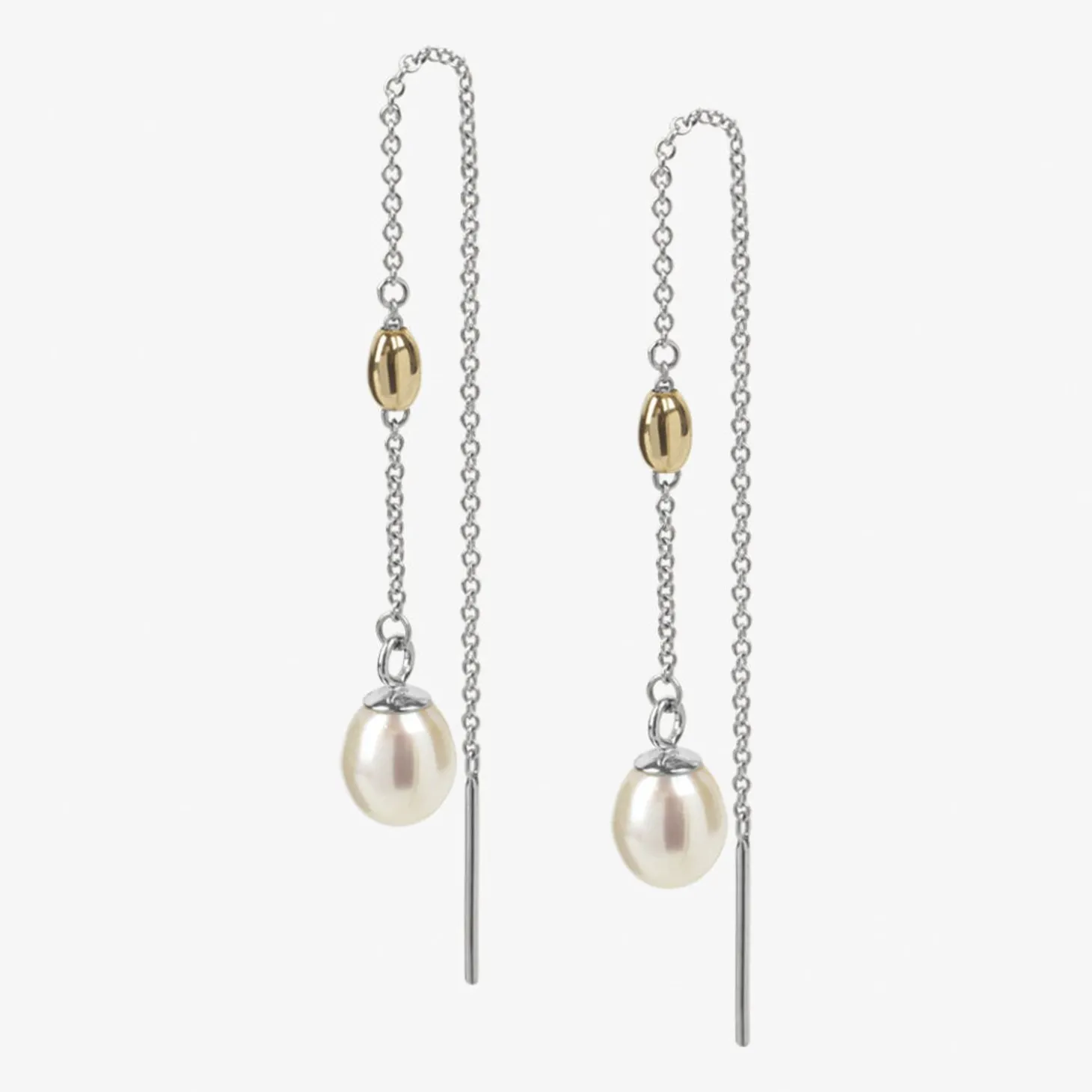 Vianna - 18Ct Gold, Pearl Threader (Pair)^The Alkemistry Discount
