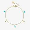 Vianna - 18Ct Gold, Turquoise And Pear Drop Bracelet^The Alkemistry Clearance