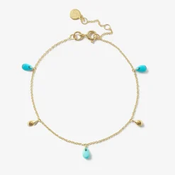 Vianna - 18Ct Gold, Turquoise And Pear Drop Bracelet^The Alkemistry Clearance