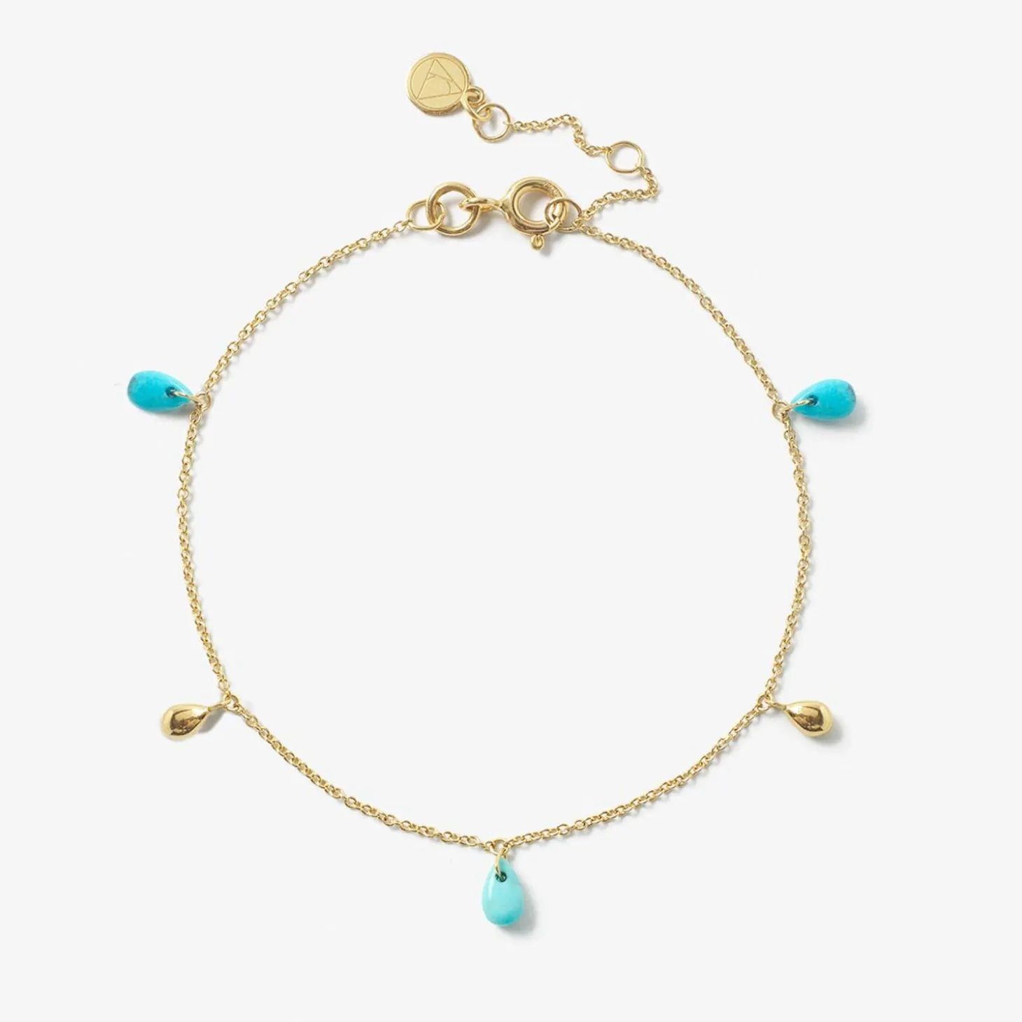 Vianna - 18Ct Gold, Turquoise And Pear Drop Bracelet^The Alkemistry Clearance