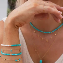 Vianna - 18Ct Gold, Turquoise And Gold Bead Bracelet^The Alkemistry Flash Sale