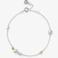 Vianna - 18Ct Gold, White Pearl And Gold Bead Chain Bracelet^The Alkemistry New