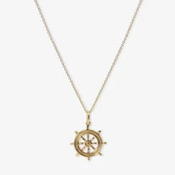 Vintage - 18Ct Gold, Nautical Wheel Charm Necklace Circa 1968^The Alkemistry Best Sale