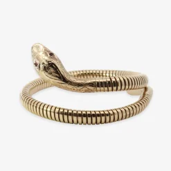 Vintage - 9Ct Gold, Snake Cuff Bangle Bracelet Circa 1974^The Alkemistry Store