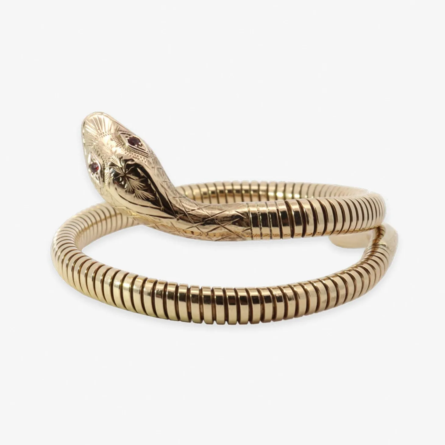 Vintage - 9Ct Gold, Snake Cuff Bangle Bracelet Circa 1974^The Alkemistry Store