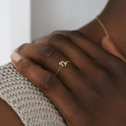 Zodiac - 18Ct Gold, Star Sign Chain Adjuster Ring^The Alkemistry Best