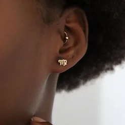 Zodiac - 18Ct Gold, Star Sign Earring (Single)^The Alkemistry Shop