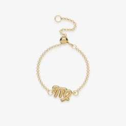 Zodiac - 18Ct Gold, Star Sign Chain Adjuster Ring^The Alkemistry Discount