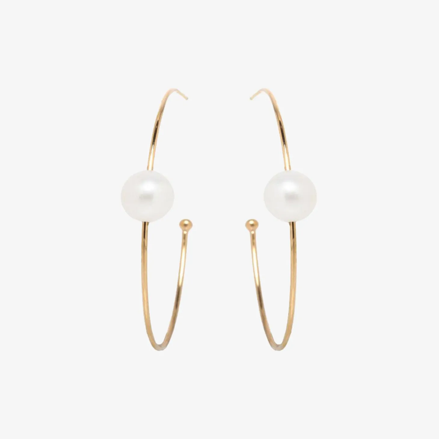 Zoe Chicco 14Ct Gold And Pearl Hoop Earrings (Pair)^The Alkemistry Clearance