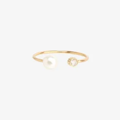 Zoe Chicco 14Ct Pearl And Diamond Open Ring^The Alkemistry Outlet