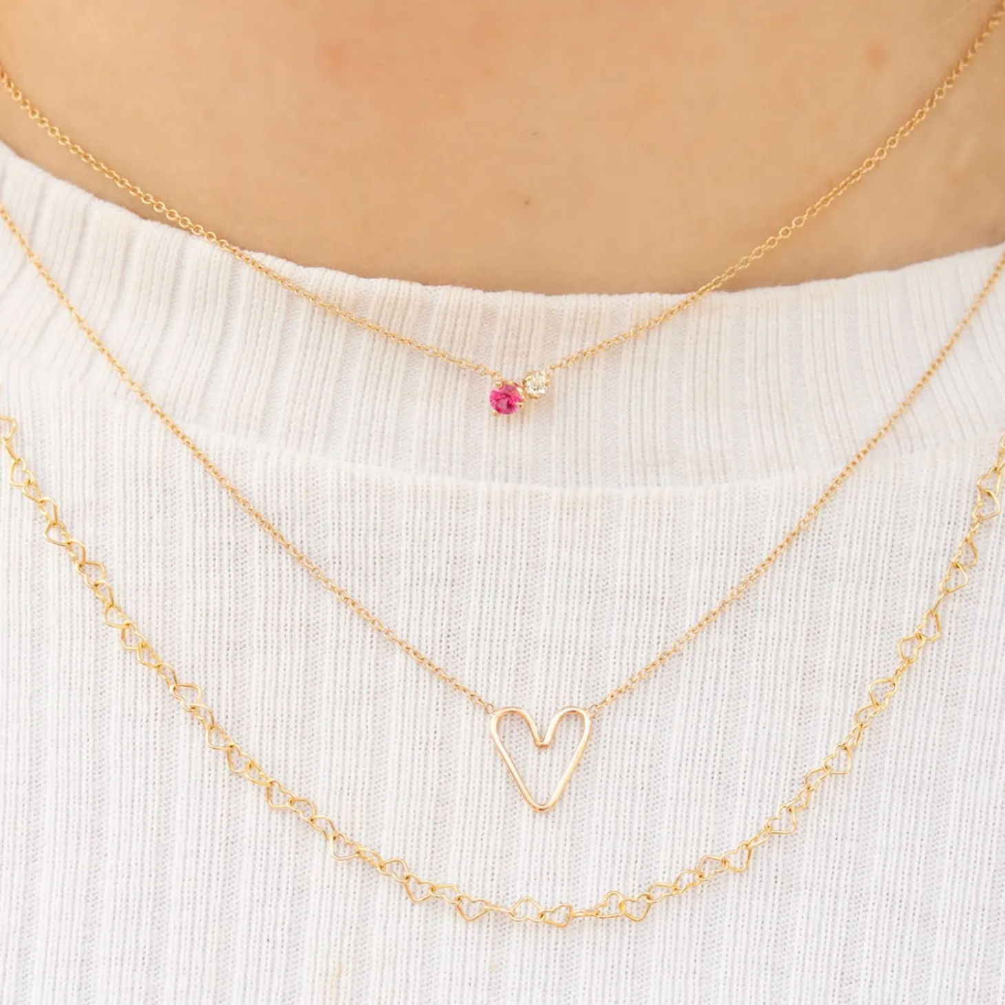 Zoe Chicco 14Ct Yellow Gold, Diamond And Pink Sapphire Necklace^The Alkemistry Discount