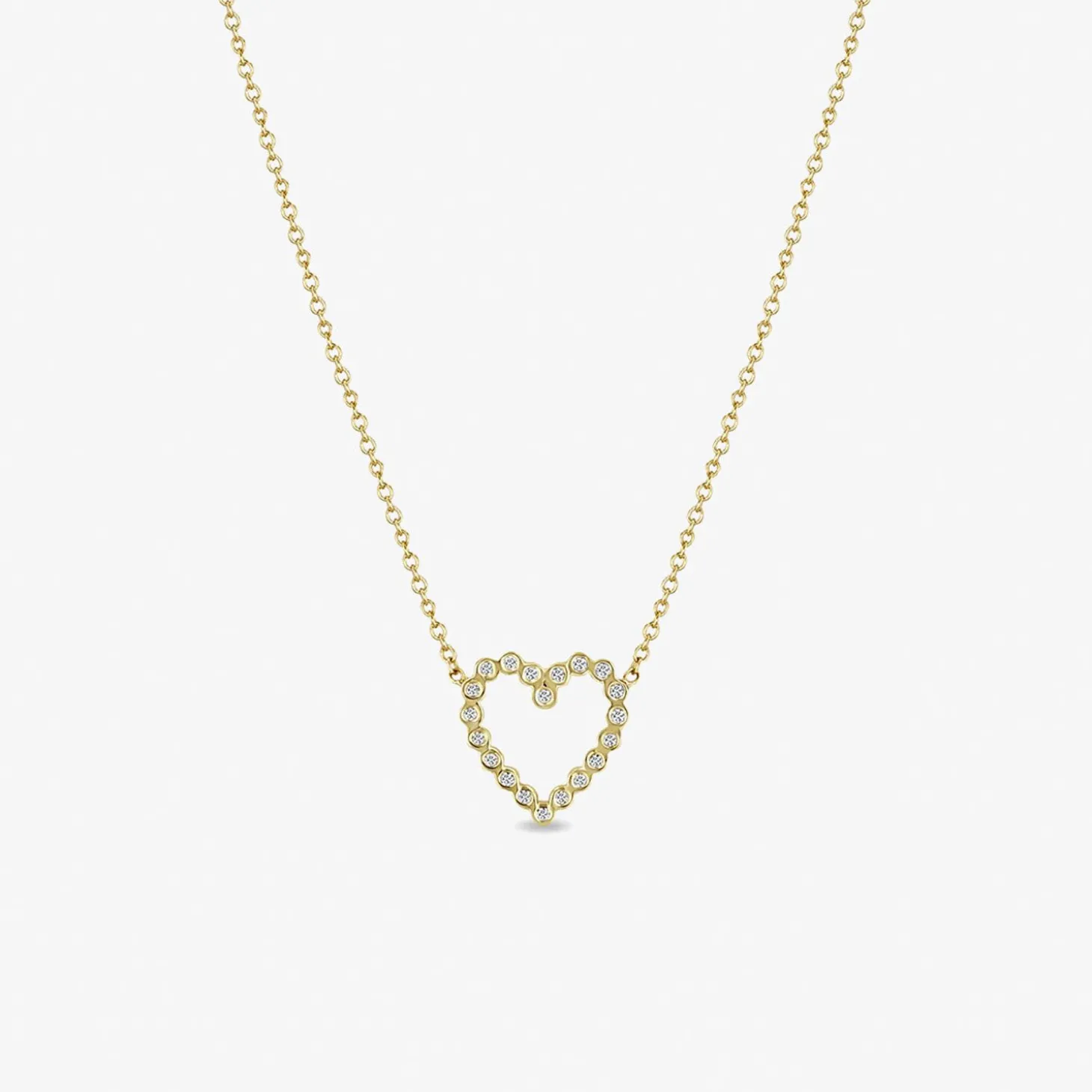 Zoe Chicco 14Ct Yellow Gold And Diamond Small Heart Necklace^The Alkemistry Shop