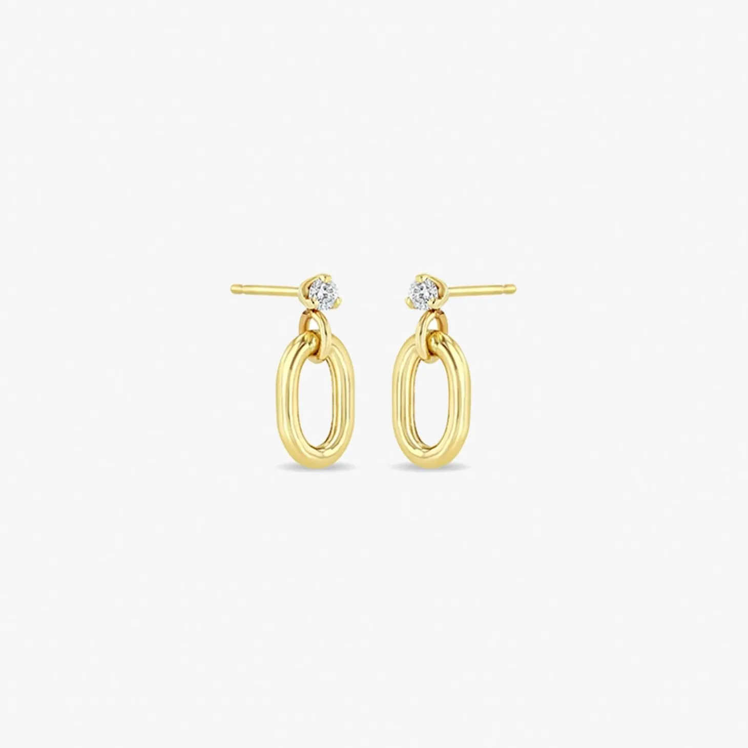 Zoe Chicco 14Ct Yellow Gold And Diamond Oval Drop Earring (Pair)^The Alkemistry Best